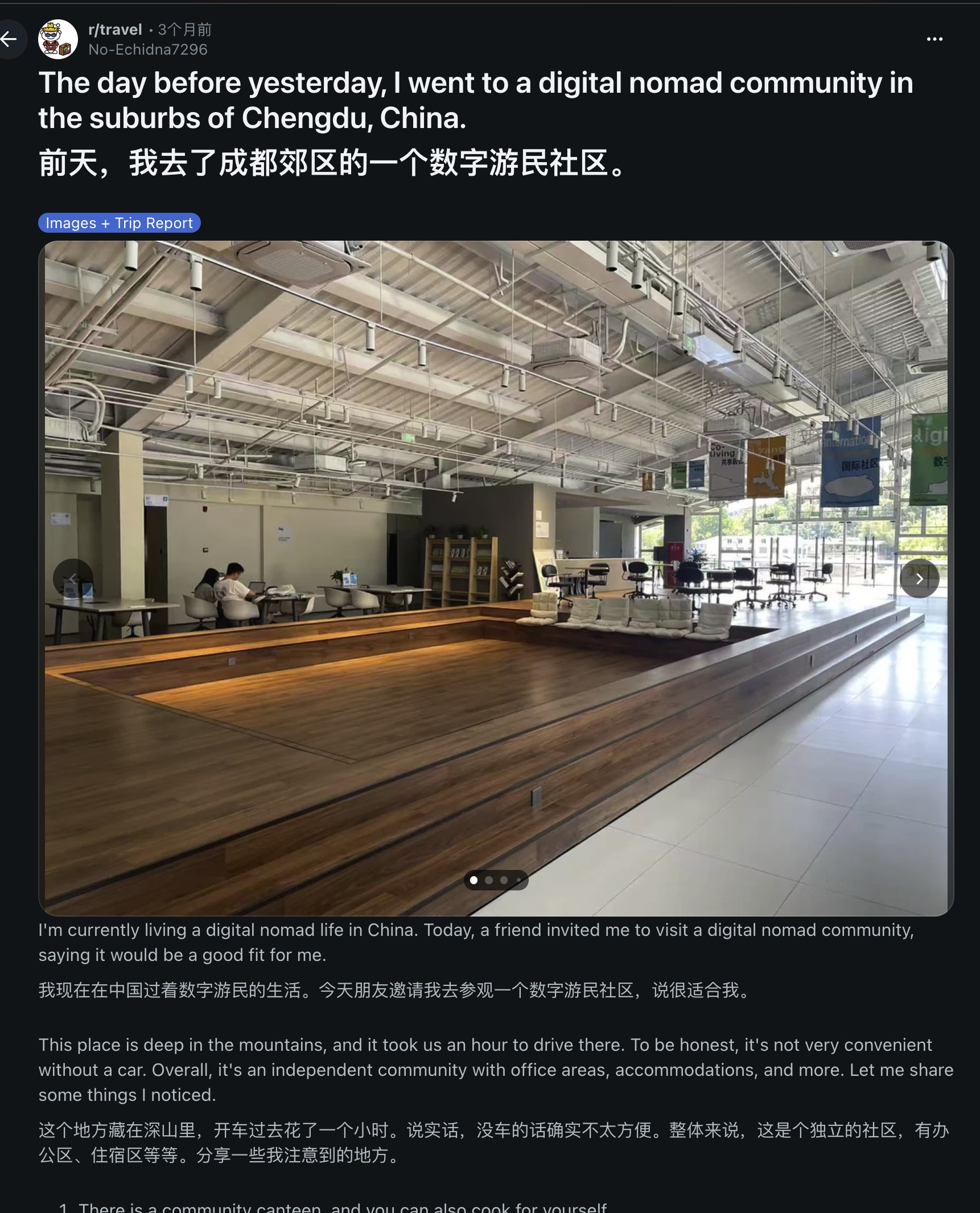 Reddit r/travel 帖子截图